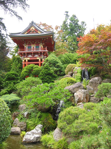 pagoda - waterfall